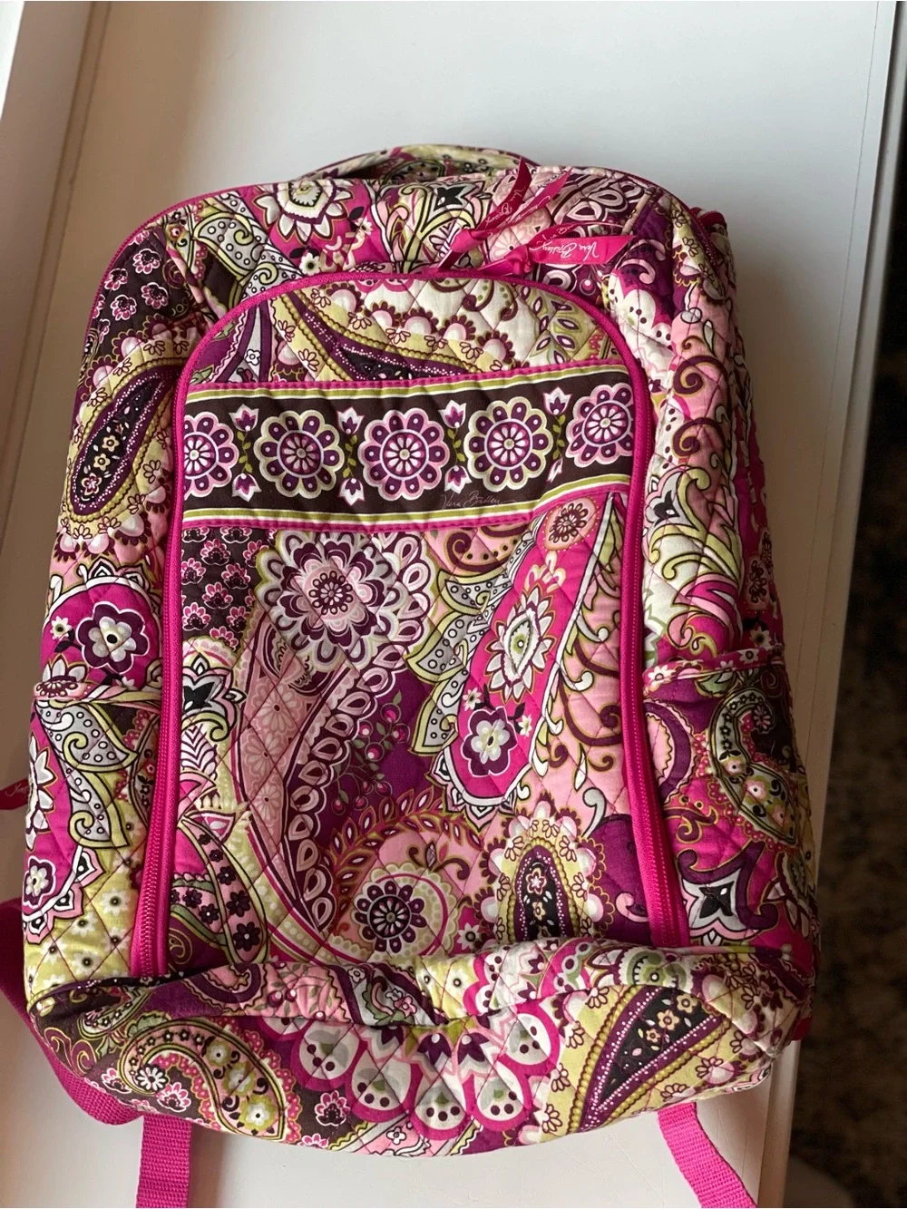 Vera Bradley Fuchsia Paisley Quilted Backpack